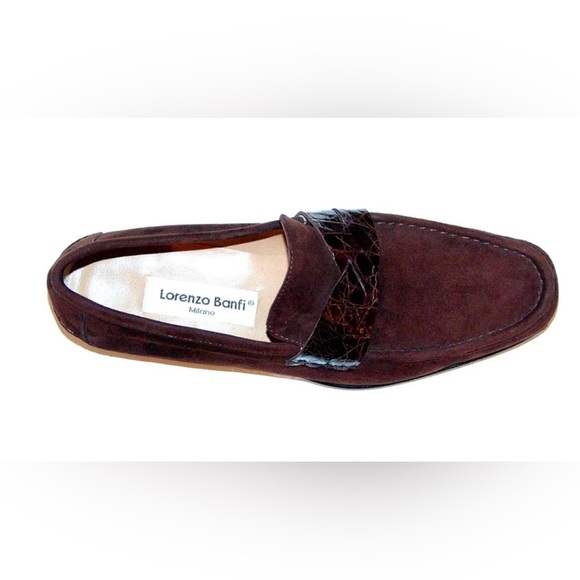 Lorenzo Banfi 671 Genuine Crocodile Strap Suede Penny Loafers Men’s 11 Italy main image 10